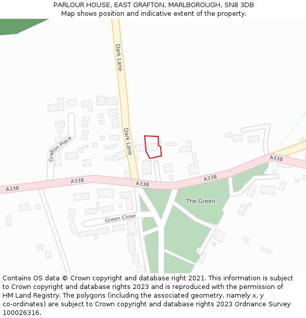 PARLOUR HOUSE, EAST GRAFTON, MARLBOROUGH, SN8 3DB: Location map and indicative extent of plot