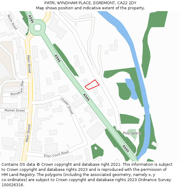 PATRI, WYNDHAM PLACE, EGREMONT, CA22 2DY: Location map and indicative extent of plot