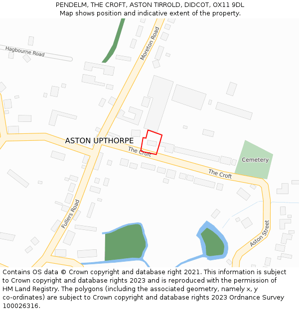 PENDELM, THE CROFT, ASTON TIRROLD, DIDCOT, OX11 9DL: Location map and indicative extent of plot