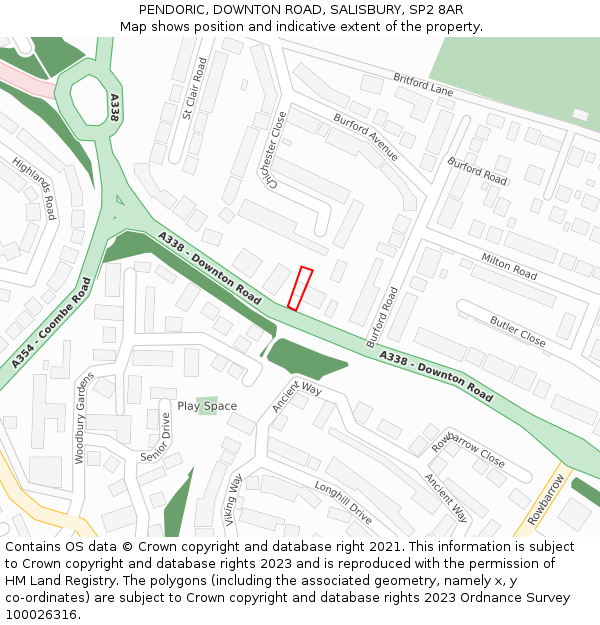 PENDORIC, DOWNTON ROAD, SALISBURY, SP2 8AR: Location map and indicative extent of plot