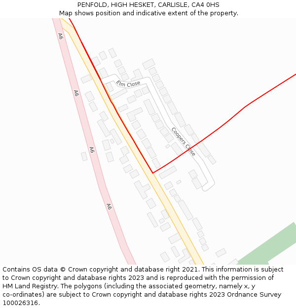 PENFOLD, HIGH HESKET, CARLISLE, CA4 0HS: Location map and indicative extent of plot