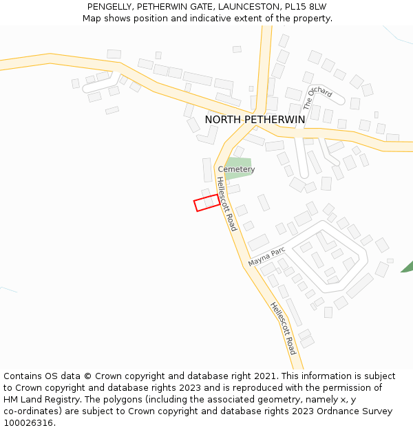 PENGELLY, PETHERWIN GATE, LAUNCESTON, PL15 8LW: Location map and indicative extent of plot