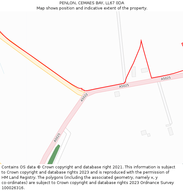 PENLON, CEMAES BAY, LL67 0DA: Location map and indicative extent of plot