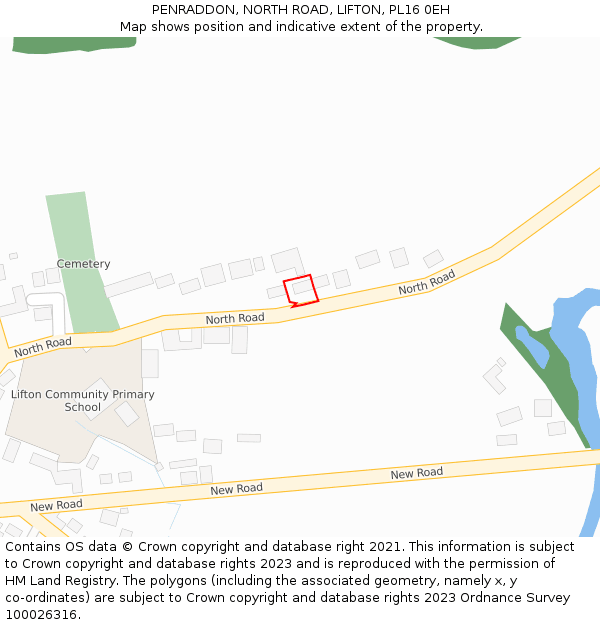 PENRADDON, NORTH ROAD, LIFTON, PL16 0EH: Location map and indicative extent of plot