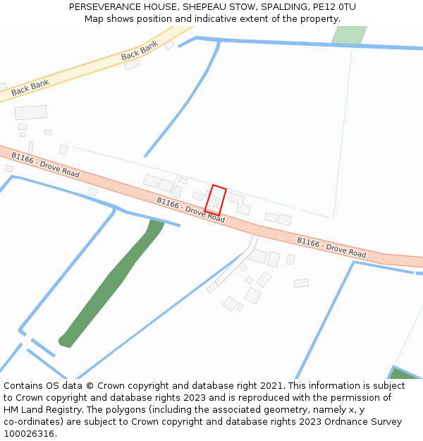 PERSEVERANCE HOUSE, SHEPEAU STOW, SPALDING, PE12 0TU: Location map and indicative extent of plot