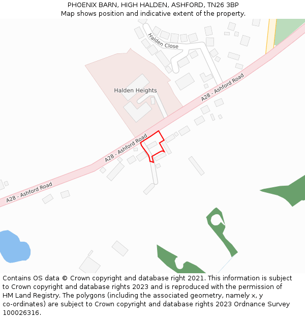 PHOENIX BARN, HIGH HALDEN, ASHFORD, TN26 3BP: Location map and indicative extent of plot