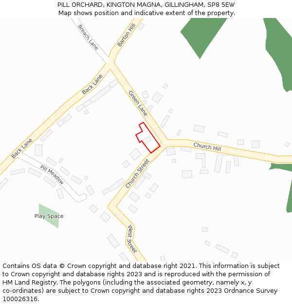 PILL ORCHARD, KINGTON MAGNA, GILLINGHAM, SP8 5EW: Location map and indicative extent of plot