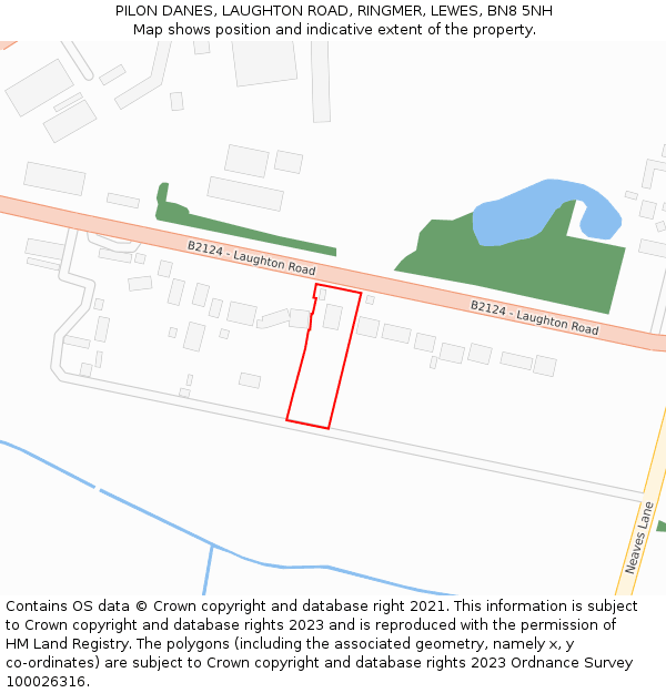 PILON DANES, LAUGHTON ROAD, RINGMER, LEWES, BN8 5NH: Location map and indicative extent of plot