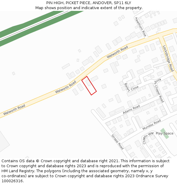 PIN HIGH, PICKET PIECE, ANDOVER, SP11 6LY: Location map and indicative extent of plot