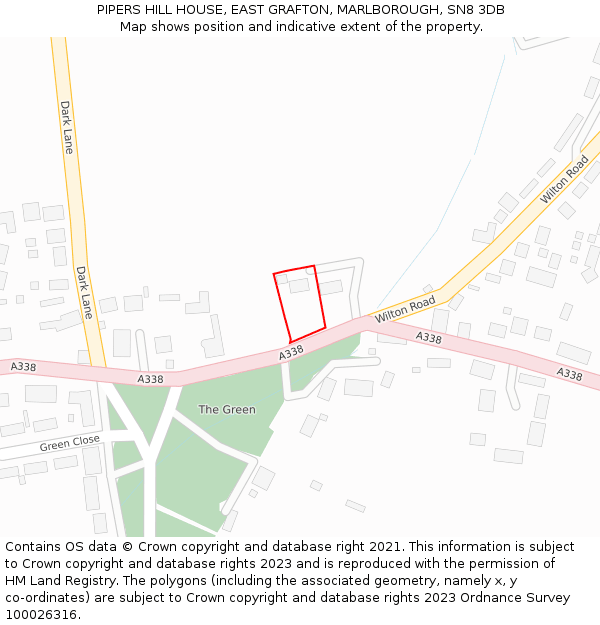 PIPERS HILL HOUSE, EAST GRAFTON, MARLBOROUGH, SN8 3DB: Location map and indicative extent of plot