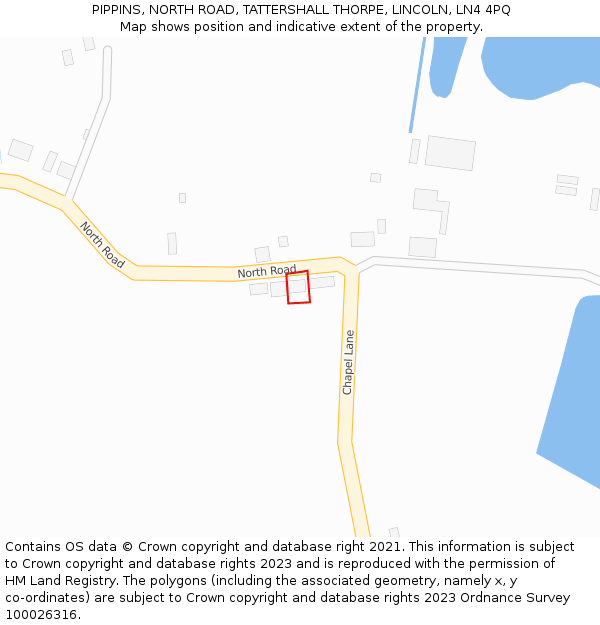 PIPPINS, NORTH ROAD, TATTERSHALL THORPE, LINCOLN, LN4 4PQ: Location map and indicative extent of plot
