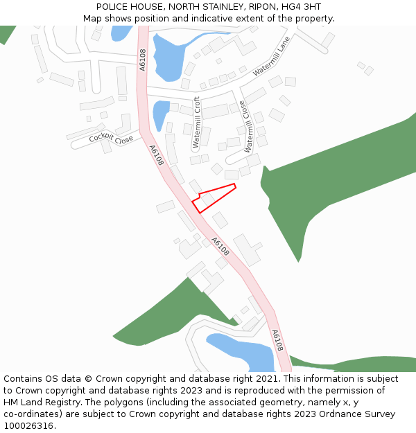 POLICE HOUSE, NORTH STAINLEY, RIPON, HG4 3HT: Location map and indicative extent of plot
