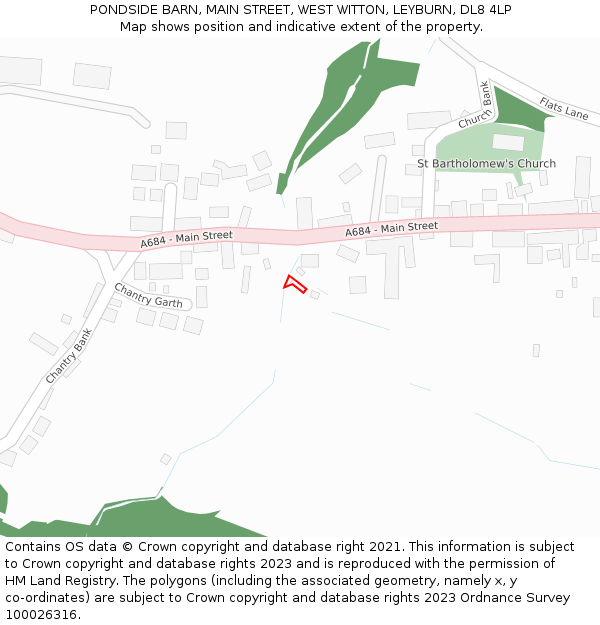 PONDSIDE BARN, MAIN STREET, WEST WITTON, LEYBURN, DL8 4LP: Location map and indicative extent of plot