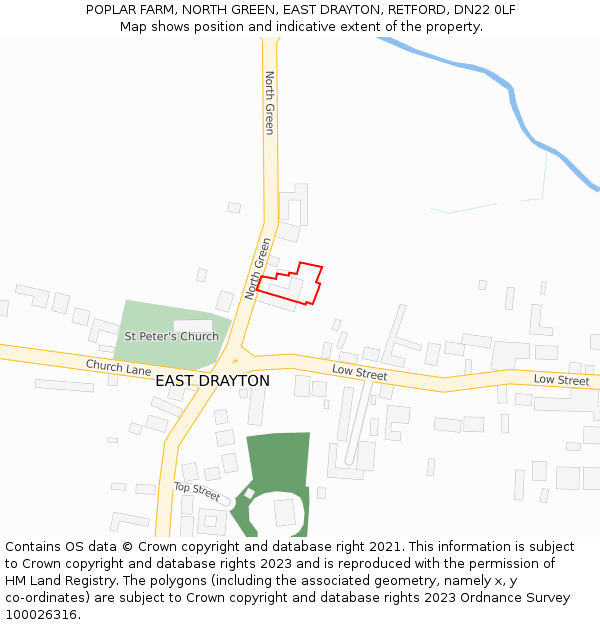 POPLAR FARM, NORTH GREEN, EAST DRAYTON, RETFORD, DN22 0LF: Location map and indicative extent of plot