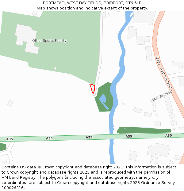 PORTMEAD, WEST BAY FIELDS, BRIDPORT, DT6 5LB: Location map and indicative extent of plot