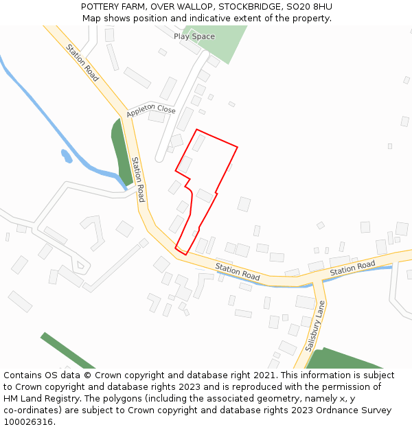 POTTERY FARM, OVER WALLOP, STOCKBRIDGE, SO20 8HU: Location map and indicative extent of plot