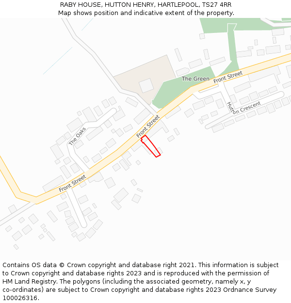 RABY HOUSE, HUTTON HENRY, HARTLEPOOL, TS27 4RR: Location map and indicative extent of plot