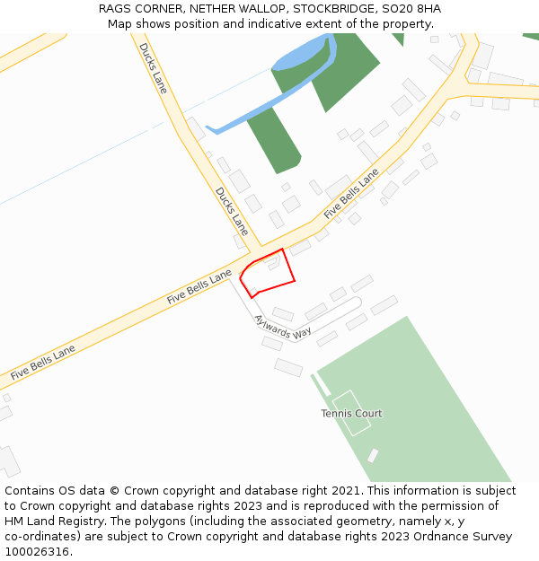 RAGS CORNER, NETHER WALLOP, STOCKBRIDGE, SO20 8HA: Location map and indicative extent of plot