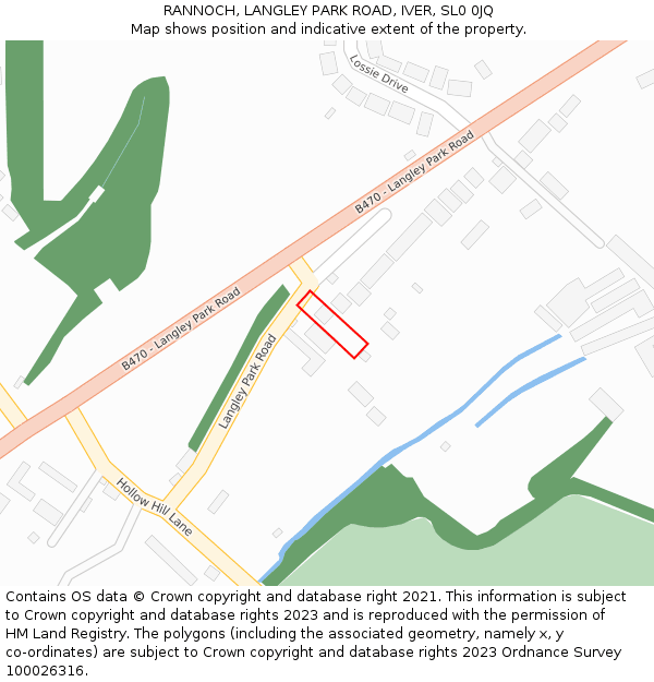 RANNOCH, LANGLEY PARK ROAD, IVER, SL0 0JQ: Location map and indicative extent of plot