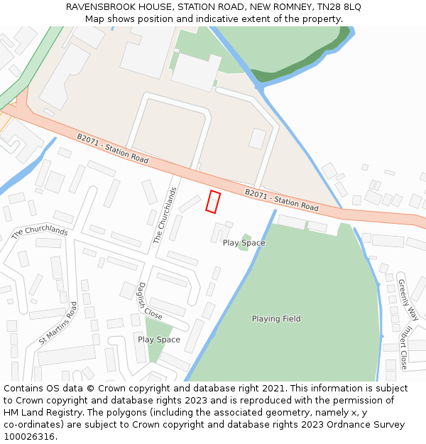 RAVENSBROOK HOUSE, STATION ROAD, NEW ROMNEY, TN28 8LQ: Location map and indicative extent of plot