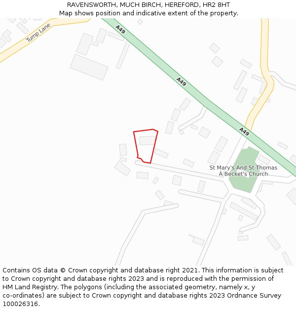 RAVENSWORTH, MUCH BIRCH, HEREFORD, HR2 8HT: Location map and indicative extent of plot