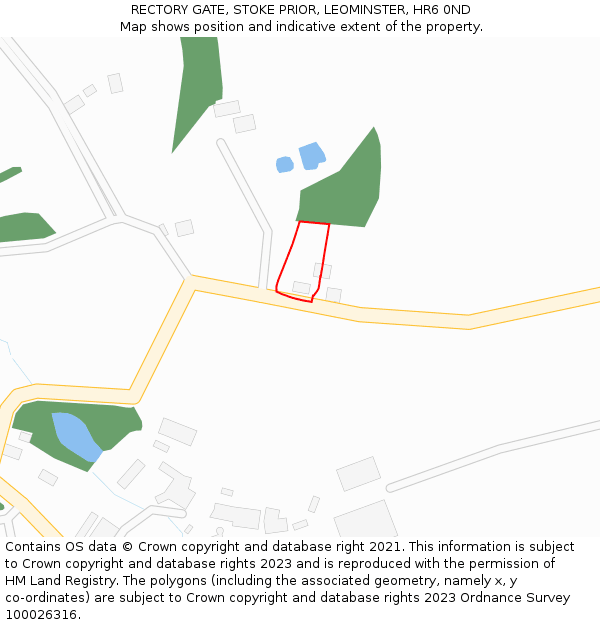 RECTORY GATE, STOKE PRIOR, LEOMINSTER, HR6 0ND: Location map and indicative extent of plot
