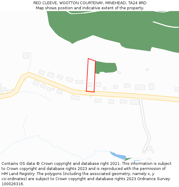 RED CLEEVE, WOOTTON COURTENAY, MINEHEAD, TA24 8RD: Location map and indicative extent of plot