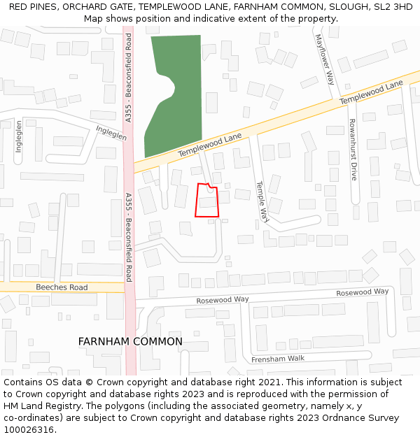 RED PINES, ORCHARD GATE, TEMPLEWOOD LANE, FARNHAM COMMON, SLOUGH, SL2