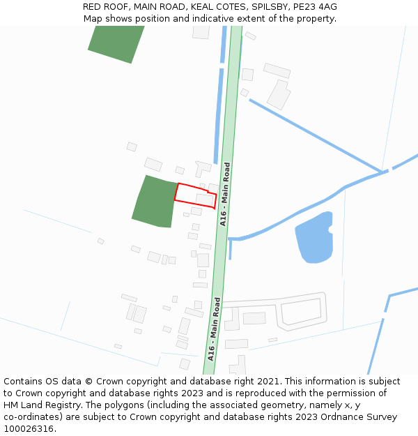 RED ROOF, MAIN ROAD, KEAL COTES, SPILSBY, PE23 4AG: Location map and indicative extent of plot