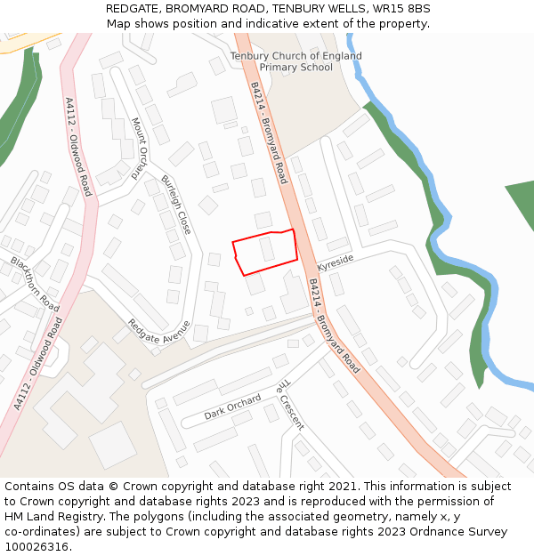 REDGATE, BROMYARD ROAD, TENBURY WELLS, WR15 8BS: Location map and indicative extent of plot