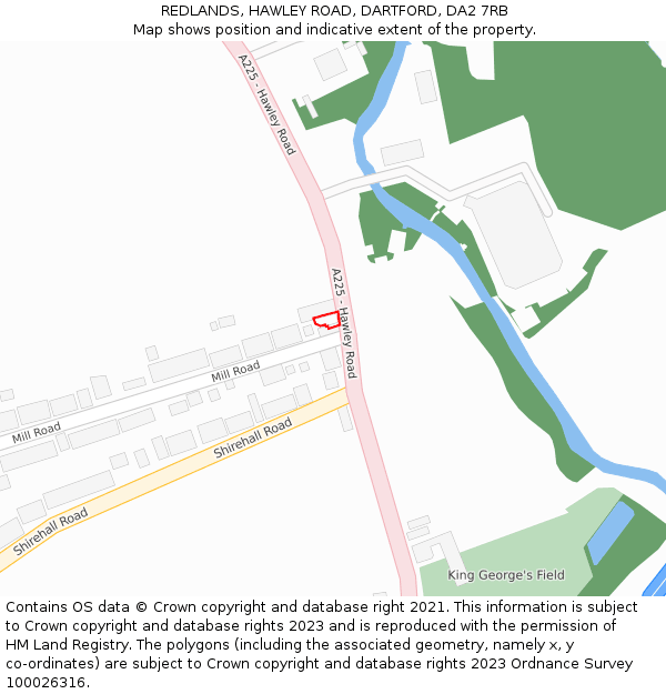 REDLANDS, HAWLEY ROAD, DARTFORD, DA2 7RB: Location map and indicative extent of plot