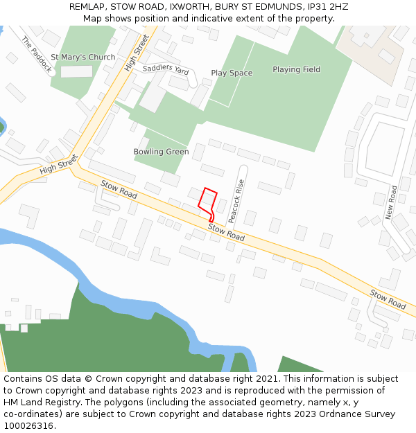 REMLAP, STOW ROAD, IXWORTH, BURY ST EDMUNDS, IP31 2HZ: Location map and indicative extent of plot