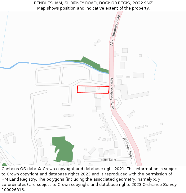 RENDLESHAM, SHRIPNEY ROAD, BOGNOR REGIS, PO22 9NZ: Location map and indicative extent of plot