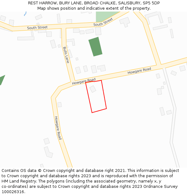 REST HARROW, BURY LANE, BROAD CHALKE, SALISBURY, SP5 5DP: Location map and indicative extent of plot