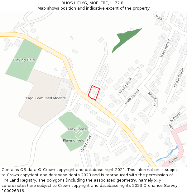 RHOS HELYG, MOELFRE, LL72 8LJ: Location map and indicative extent of plot