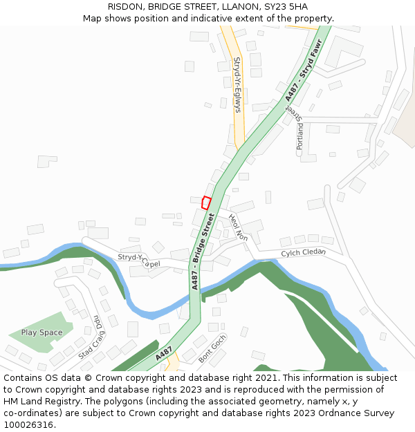 RISDON, BRIDGE STREET, LLANON, SY23 5HA: Location map and indicative extent of plot