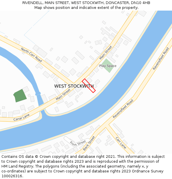 RIVENDELL, MAIN STREET, WEST STOCKWITH, DONCASTER, DN10 4HB: Location map and indicative extent of plot