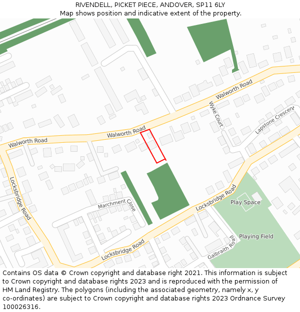 RIVENDELL, PICKET PIECE, ANDOVER, SP11 6LY: Location map and indicative extent of plot