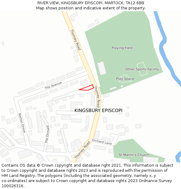 RIVER VIEW, KINGSBURY EPISCOPI, MARTOCK, TA12 6BB: Location map and indicative extent of plot