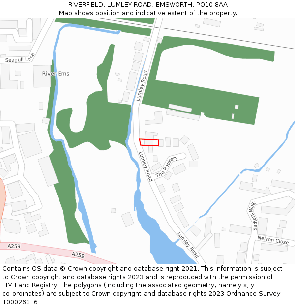 RIVERFIELD, LUMLEY ROAD, EMSWORTH, PO10 8AA: Location map and indicative extent of plot