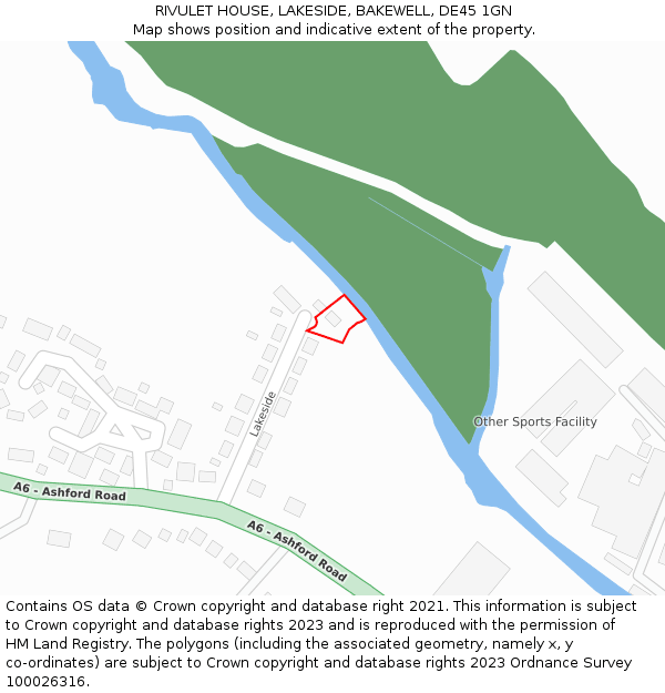 RIVULET HOUSE, LAKESIDE, BAKEWELL, DE45 1GN: Location map and indicative extent of plot