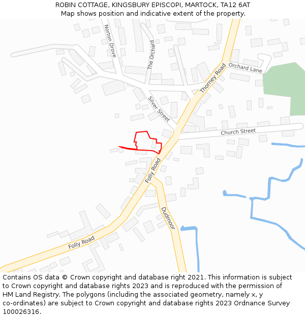 ROBIN COTTAGE, KINGSBURY EPISCOPI, MARTOCK, TA12 6AT: Location map and indicative extent of plot