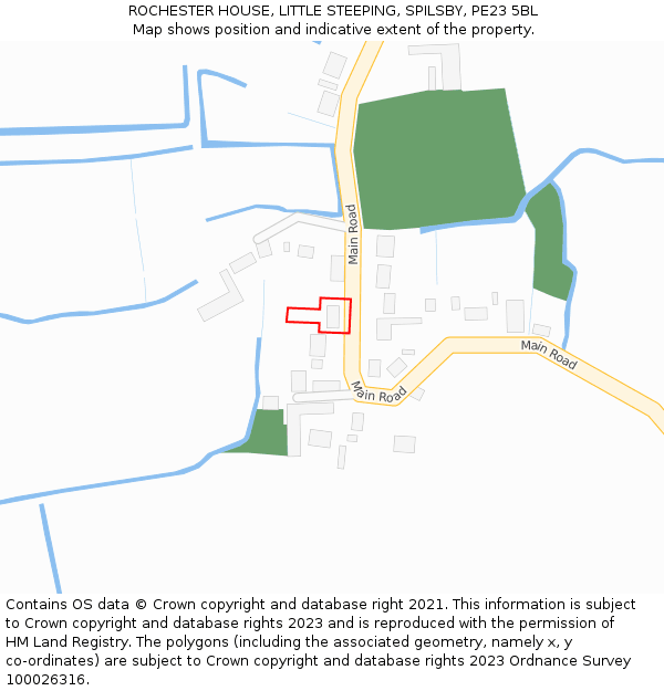 ROCHESTER HOUSE, LITTLE STEEPING, SPILSBY, PE23 5BL: Location map and indicative extent of plot