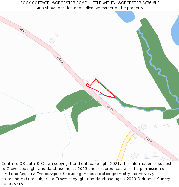 ROCK COTTAGE, WORCESTER ROAD, LITTLE WITLEY, WORCESTER, WR6 6LE: Location map and indicative extent of plot