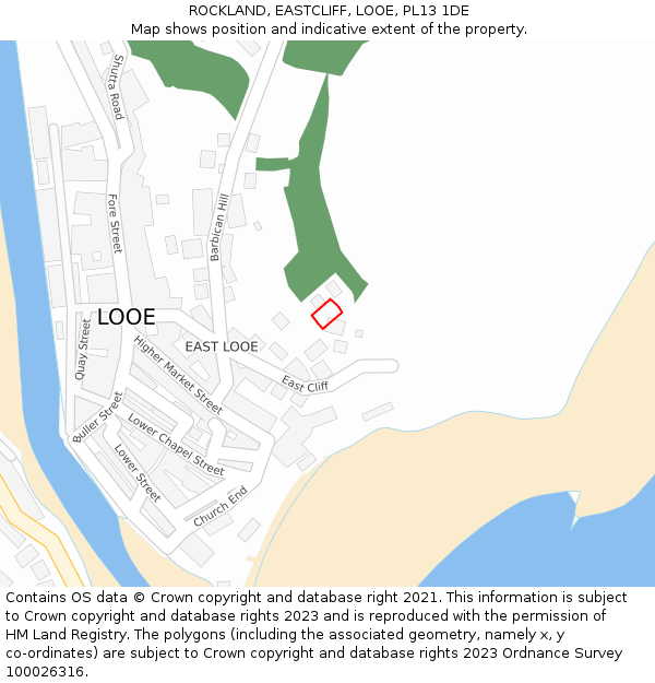 ROCKLAND, EASTCLIFF, LOOE, PL13 1DE: Location map and indicative extent of plot