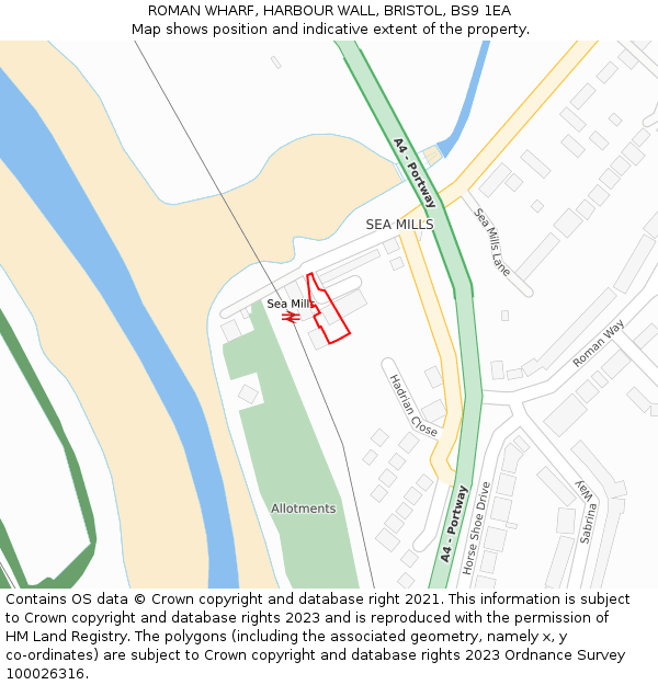 ROMAN WHARF, HARBOUR WALL, BRISTOL, BS9 1EA: Location map and indicative extent of plot