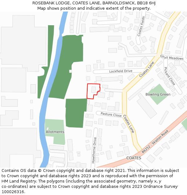 ROSEBANK LODGE, COATES LANE, BARNOLDSWICK, BB18 6HJ: Location map and indicative extent of plot