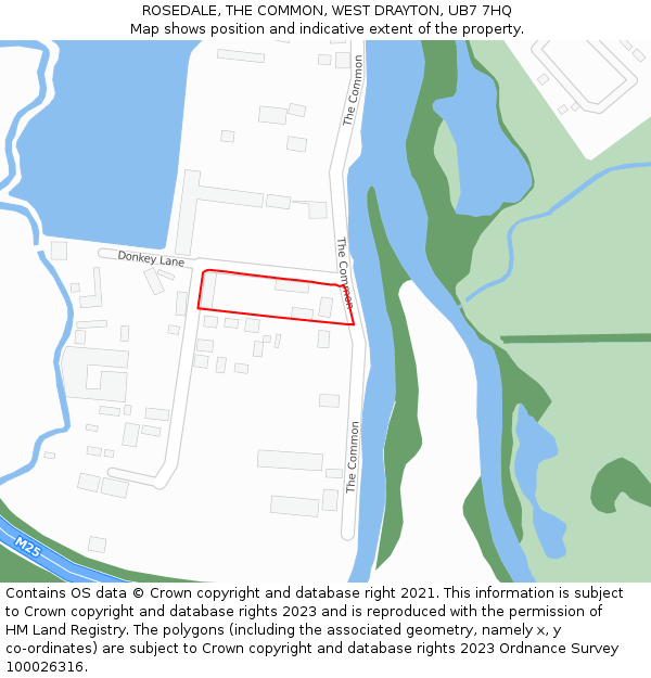 ROSEDALE, THE COMMON, WEST DRAYTON, UB7 7HQ: Location map and indicative extent of plot