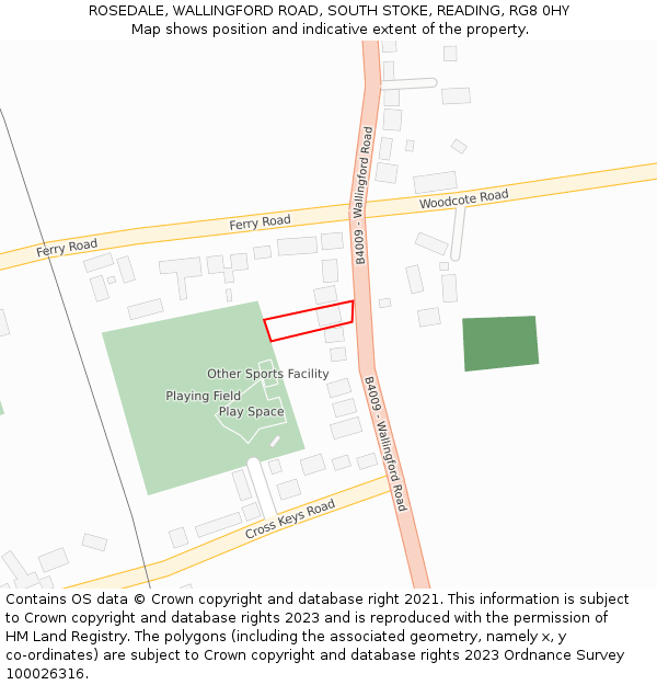 ROSEDALE, WALLINGFORD ROAD, SOUTH STOKE, READING, RG8 0HY: Location map and indicative extent of plot