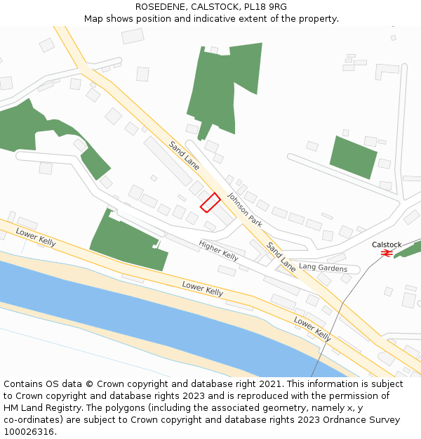 ROSEDENE, CALSTOCK, PL18 9RG: Location map and indicative extent of plot